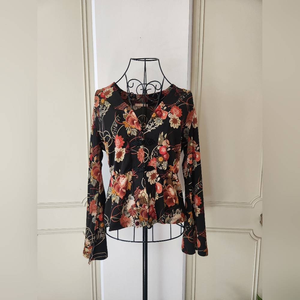 Vintage 90s Forever 21 Floral Bell Sleeve Top